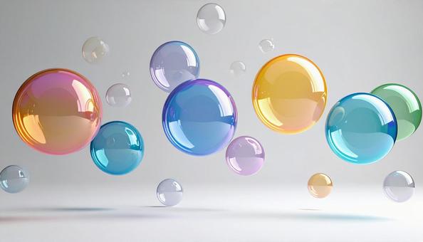 色付きのシャボン玉 色付きのシャボン玉の写真
