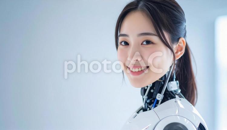 美しい女性型サイボーグ（日本人） ロボット,サイボーグ,アンドロイドの写真素材