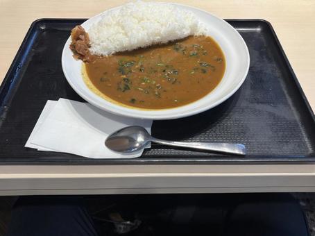 ほうれん草のカレーライス ほうれん草のカレーライスの写真