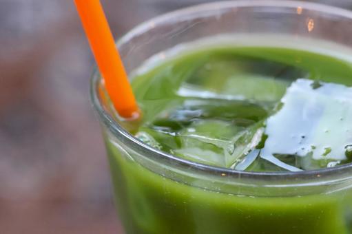 浅草のカフェの冷抹茶 冷抹茶,飲み物,氷の写真素材