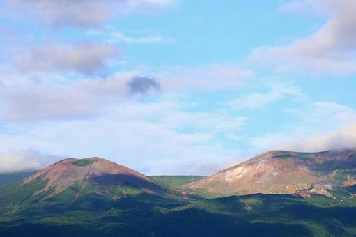 吾妻山_夏 吾妻山,夏空,青空の写真素材