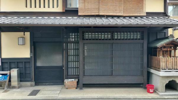 京都 町家 京都,町家,格子戸の写真素材