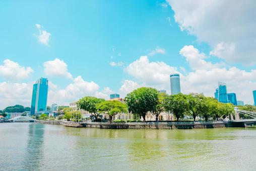 【シンガポール】金融街の街並み シンガポール,ビル,金融街の写真素材