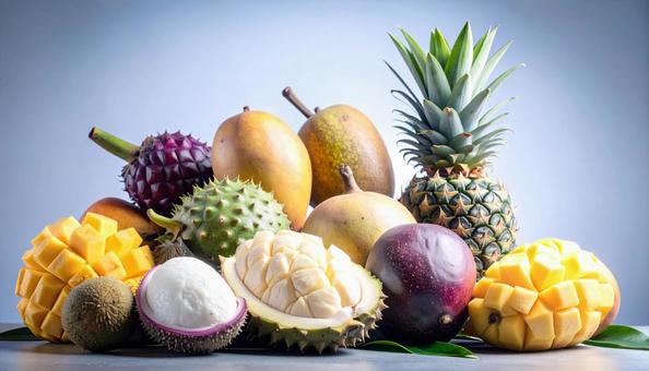 南国フルーツ　マンゴー、パイナップルの写真