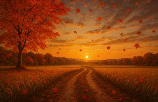 秋の夕暮れ 秋の夕暮れの写真