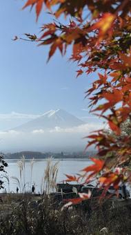 富士山と紅葉の写真