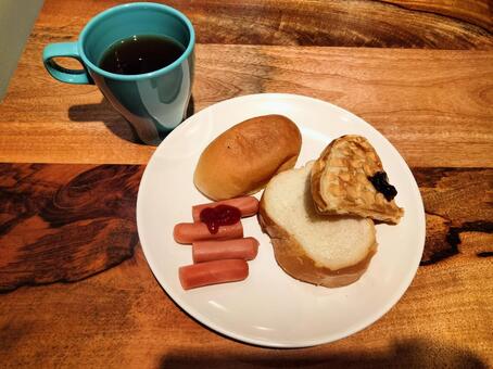 朝食 朝食,朝ご飯,カフェオレの写真素材