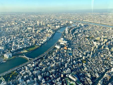 東京スカイツリーからの眺め 東京,都内,都会の写真素材
