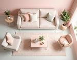 パステルカラーのリビング リビング,部屋,家の写真素材