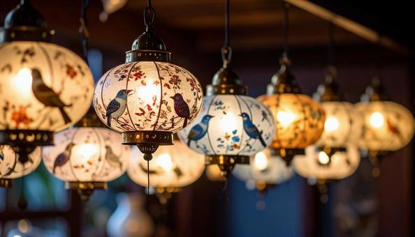 東洋的なデザインのランプの写真