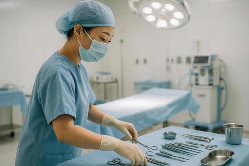 美容整形手術の準備をするスタッフ 美容整形手術の準備をするスタッフの写真