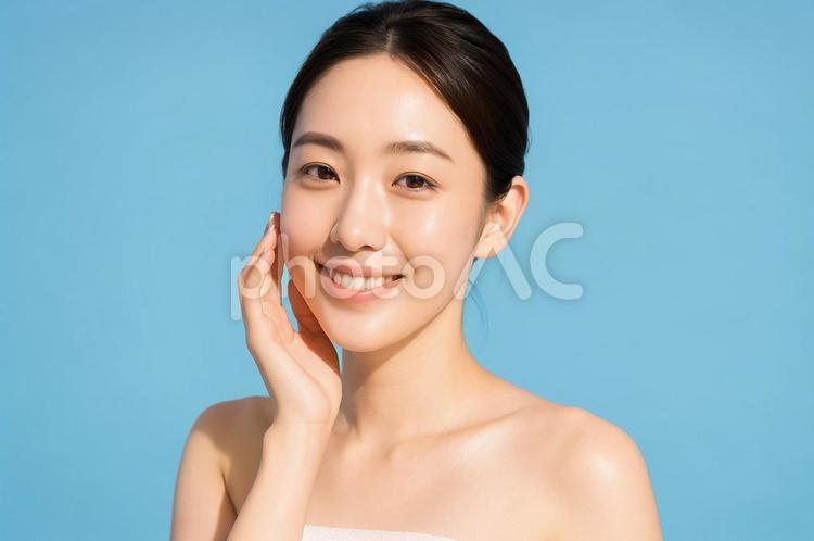 爽やかなエステ後の笑顔・美肌・スキンケア エステ,笑顔,美肌の写真素材