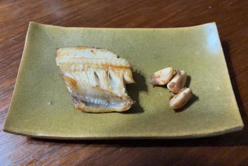 Photo, grilled bonito (katsuwonus pelamis), love, grilled fish, 
