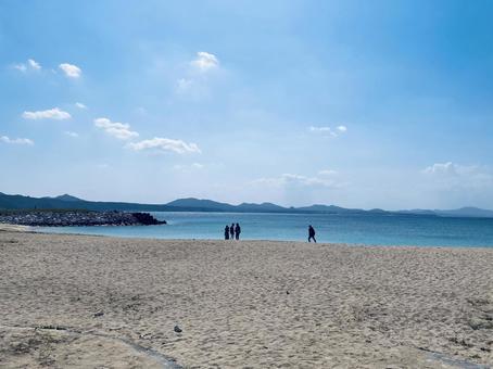 Photo, the scenery, sea, okinawa, 