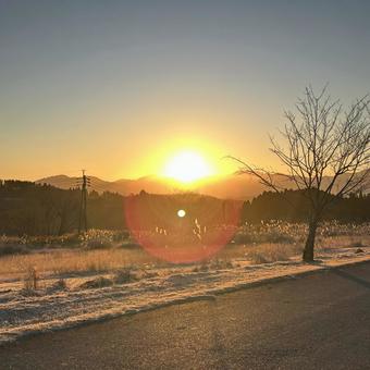 初日の出 初日の出 初日の出,山都町,蘇陽の写真素材
