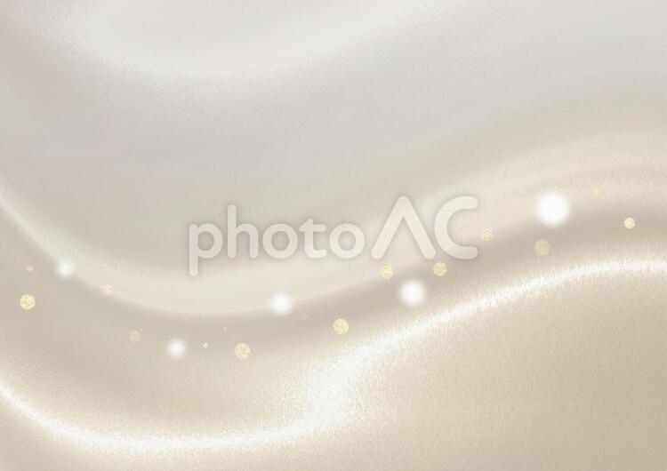 サテン風　曲線と金色のラメの水玉　背景素材（シャンパンゴールド）横 シルク,サテン,光の写真素材