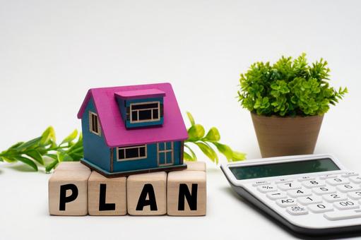 住宅と電卓とライフプランの文字 住宅と電卓とライフプランの文字 plan,プラン,ライフプランの写真素材