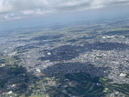 埼玉県上尾市の上空 埼玉県上尾市の上空の写真