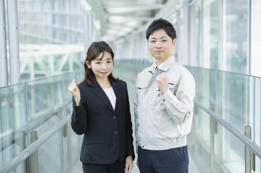 Business team men and women in work clothes and suits Business team men and women in work clothes and suits