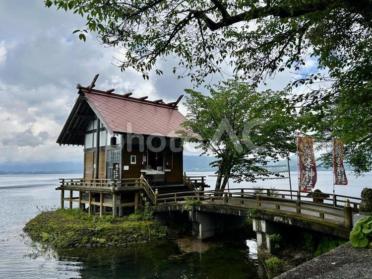 漢槎宮　浮木神社 かんさぐう,うきき神社,田沢湖の写真素材