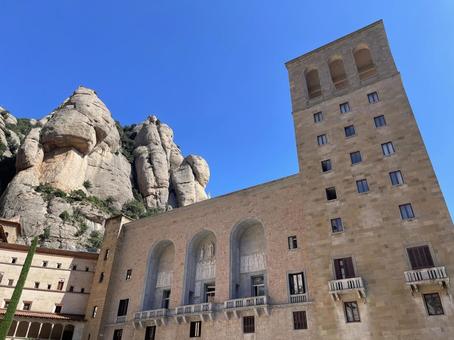 モンセラット大聖堂と修道院 バルセロナ,スペイン,カタルーニャの写真素材