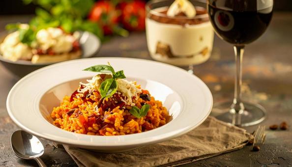 イタリア料理 リゾット トマトパスタ イタリア料理 リゾット トマトパスタの写真