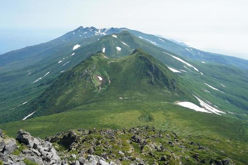 北海道 羅臼岳山頂からの景色2 北海道 羅臼岳山頂からの景色2 北海道,知床,知床半島の写真素材
