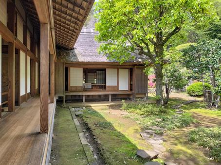偕楽園 好文亭の回廊と庭 茨城県水戸市 偕楽園 好文亭の回廊と庭 茨城県水戸市 偕楽園,好文亭,庭の写真素材