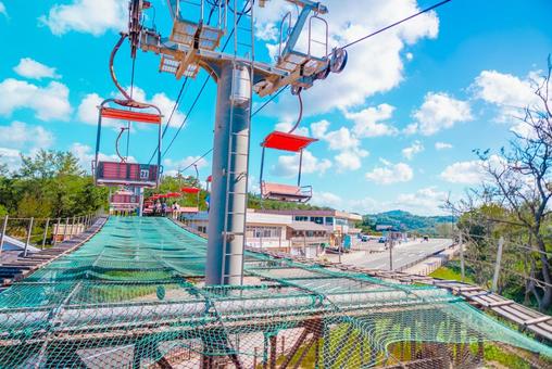 【鳥取】砂の美術館へのゴンドラ 鳥取砂丘,鳥取,砂丘の写真素材