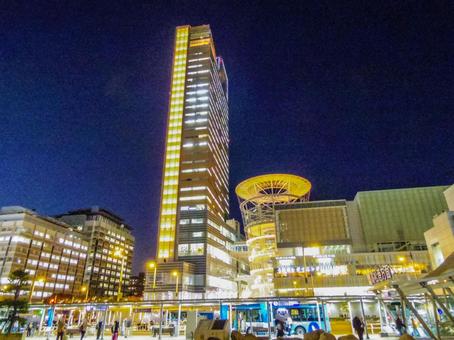 【香川県】高松シンボルタワー 高松シンボルタワー,夜,夜景の写真素材