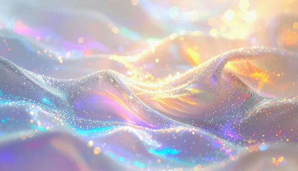 光に揺らめく虹色の波 光に揺らめく虹色の波の写真