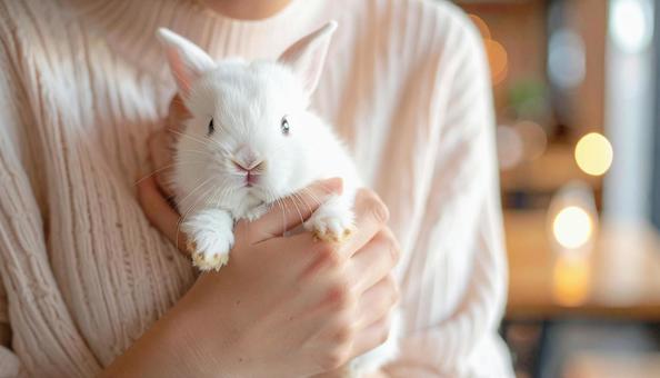 うさぎとの触れ合い うさぎとの触れ合いの写真