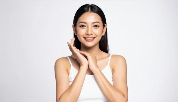 美容イメージの女性 白背景 美容イメージの女性 白背景の写真