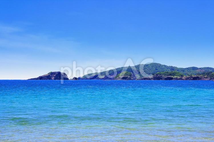夏の青い海・日本海 海,日本海,海景の写真素材