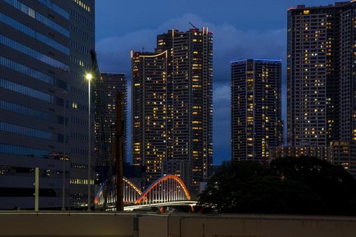 汐留から勝どき・晴海方面の夜景 汐留から勝どき・晴海方面の夜景 汐留,夜景,風景の写真素材
