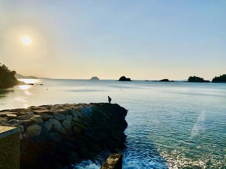 Coast and sunset, JPG