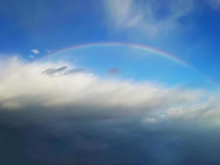Photo, rainbow, blue sky, natural, 