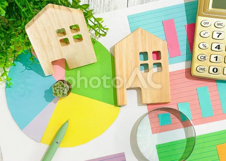 不動産や住宅に関するデータ グラフ,家,データの写真素材