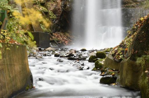 定山渓白糸の滝 風景,秋,自然の写真素材