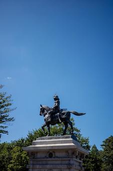伊達政宗 伊達政宗 伊達政宗,銅像,仙台市の写真素材