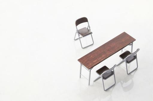 面接　机　相談 長机,椅子,面接の写真素材