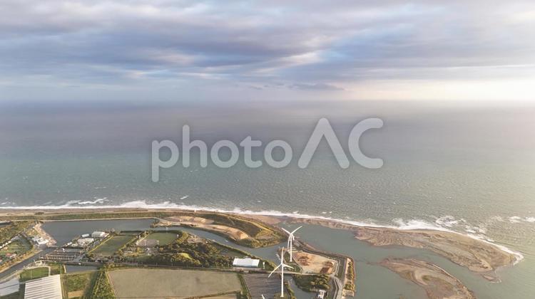 田舎風景002 川,風景,景色の写真素材