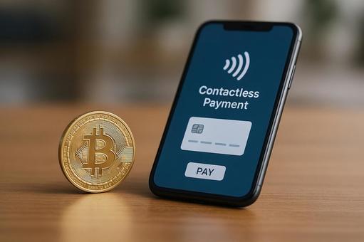 キャッシュレスとビットコインの写真