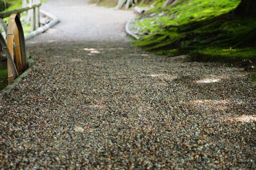 Gravel road in Japanese garden, JPG