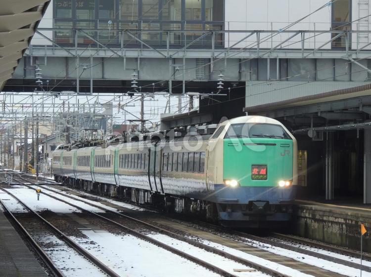 485系3000番台北越号　糸魚川にて 485系3000番台,485系,特急の写真素材