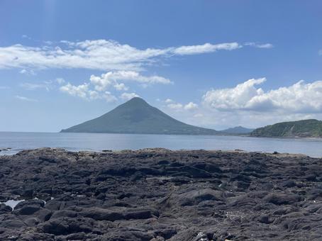 海と山と 海と山と 鹿児島,ひとり旅,鹿児島旅行の写真素材