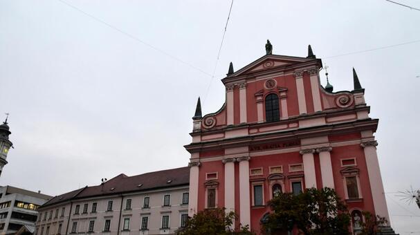 フランシスコ会の受胎告知教会@スロベニア フランシスコ会教会,受胎告知教会,スロベニアの写真素材