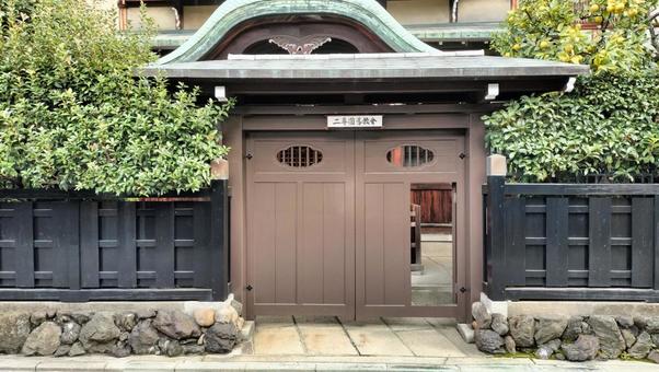 京都 町家 京都,町家,門の写真素材