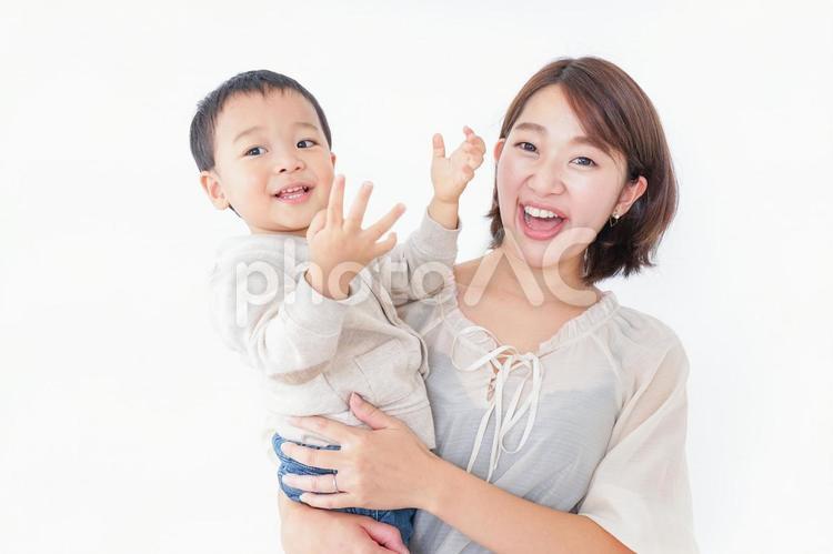 男の子とお母さん 発達,日本人,ママの写真素材