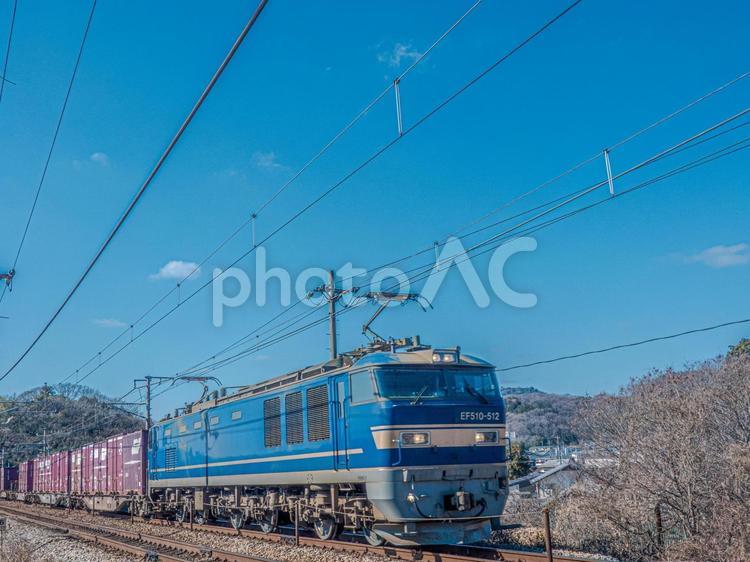 JR貨物　機関車　EF510 貨物列車,コンテナ,山陽本線の写真素材